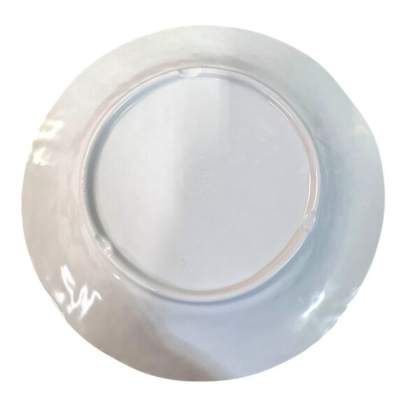 Seas The Day Nautical Melamine Plate 10" Round Blue Red Crab Anchor Beach House - Picture 5 of 7